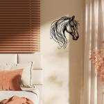 YATEASLU Elegant Horse Wall Art - Metal Line Art Wall Decor, Minimalist Horse Pictures Wall Décor for Living Room, Bedroom (15 x 12.6 Inches)