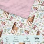 EyMzcod Mink Baby Girl Blanket Western Cowgirl Pony Floral, Horse Pink Flower Hat Boot Soft Double Layer Dotted Backing Receiving Swaddle, Newborn Infant Toddler Nursery Crib Bedding Shower Gift 30x40