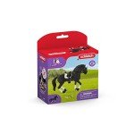 Schleich Horse Club 4-Piece Tournament Riding Stallion Playset - Realistic Stallion Horse Tournament Figurine with Accessories, Gift for Boys, and Girls, Ages 5 and up