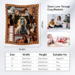 CUSPCOD Custom Girls Blanket, Personalized Horse Gifts for Girl Ages 8-12 10-12, 40"x50" Kids Throw Blankets for Adults Women, Cowgirl Room Decor Western Throws for Animal Lovers