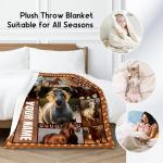 CUSPCOD Custom Girls Blanket, Personalized Horse Gifts for Girl Ages 8-12 10-12, 40"x50" Kids Throw Blankets for Adults Women, Cowgirl Room Decor Western Throws for Animal Lovers