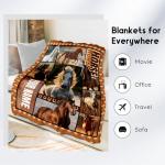 CUSPCOD Custom Girls Blanket, Personalized Horse Gifts for Girl Ages 8-12 10-12, 40"x50" Kids Throw Blankets for Adults Women, Cowgirl Room Decor Western Throws for Animal Lovers