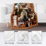 CUSPCOD Custom Girls Blanket, Personalized Horse Gifts for Girl Ages 8-12 10-12, 40"x50" Kids Throw Blankets for Adults Women, Cowgirl Room Decor Western Throws for Animal Lovers