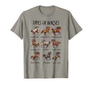 Vintage Retro Types Of Horses Horse Breed Horseback Riding T-Shirt