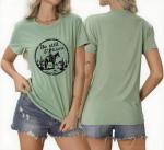 Western Shirt for Women Unique Ride a Horse Graphic Print Short Sleeve Casual Summer Crew Neck Classic Bible Verse Tee Tops(Pale Green S)