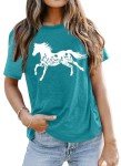 VVNTY Horse Lover T Shirt Women: Floral Horse Shirt Funny Horses T-Shirt Casual Animal Graphic Tees