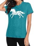 VVNTY Horse Lover T Shirt Women: Floral Horse Shirt Funny Horses T-Shirt Casual Animal Graphic Tees