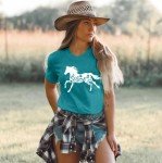 VVNTY Horse Lover T Shirt Women: Floral Horse Shirt Funny Horses T-Shirt Casual Animal Graphic Tees