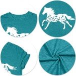 VVNTY Horse Lover T Shirt Women: Floral Horse Shirt Funny Horses T-Shirt Casual Animal Graphic Tees