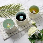 3D Coffee Mug Horse Inside Cup,Cute Handmade Animal Figurine Ceramics Teacup,Christmas,Birthday,Mother's Day Gifts for Friends Family or Kids(White Horse)