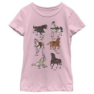 Disney Girl's Horses T-Shirt, Pink, Medium