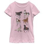 Disney Girl's Horses T-Shirt, Pink, Medium