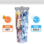 Unyopsa Horse Stuff Gifts for Women Girls, 30oz Horse Tumbler with Handle, Gift for Men Lovers, Stainless Steel Insulated Water Bottle Tie Dye Cup Mug