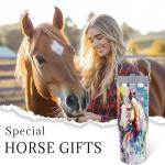 Unyopsa Horse Stuff Gifts for Women Girls, 30oz Horse Tumbler with Handle, Gift for Men Lovers, Stainless Steel Insulated Water Bottle Tie Dye Cup Mug