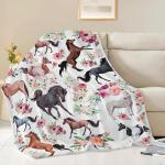 Horse Blanket Horse Throw Blanket Gifts for Girls Women Kids Boys Adults Man Super Soft Cozy Plush Fluffy Fuzzy Fleece Blanket Decor 40''X50''