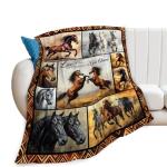Kylora Horse Blanket Horses Throw Blankets Cozy Fleece Flannel Stuff Plush Lightweight Bedding Lover Gifts for Men Women Adults for Couch Sofa Bed Decor 40"X50"