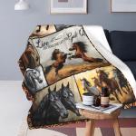 Kylora Horse Blanket Horses Throw Blankets Cozy Fleece Flannel Stuff Plush Lightweight Bedding Lover Gifts for Men Women Adults for Couch Sofa Bed Decor 40"X50"