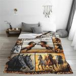 Kylora Horse Blanket Horses Throw Blankets Cozy Fleece Flannel Stuff Plush Lightweight Bedding Lover Gifts for Men Women Adults for Couch Sofa Bed Decor 40"X50"