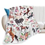 Horse Blanket Horse Throw Blanket Gifts for Girls Women Kids Boys Adults Man Super Soft Cozy Plush Fluffy Fuzzy Fleece Blanket Decor 40''X50''
