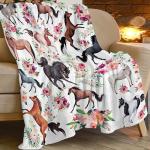 Horse Blanket Horse Throw Blanket Gifts for Girls Women Kids Boys Adults Man Super Soft Cozy Plush Fluffy Fuzzy Fleece Blanket Decor 40''X50''