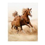 QH 60 x 80 Inch Two Beautiful Horse Pattern Super Soft Throw Blanket for Bed Sofa Lightweight Blanket for All Seasons