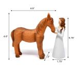 Gift Boutique Girl and Horse Figurine – 6.5 Inch Hand-Painted Resin Sculpture, Rustic Farmhouse Tabletop Decoration for Animal Lovers, Friendship, and Home Décor Display
