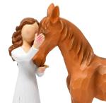 Gift Boutique Girl and Horse Figurine – 6.5 Inch Hand-Painted Resin Sculpture, Rustic Farmhouse Tabletop Decoration for Animal Lovers, Friendship, and Home Décor Display