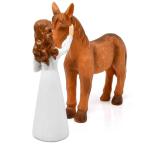 Gift Boutique Girl and Horse Figurine – 6.5 Inch Hand-Painted Resin Sculpture, Rustic Farmhouse Tabletop Decoration for Animal Lovers, Friendship, and Home Décor Display