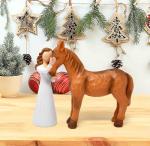 Gift Boutique Girl and Horse Figurine – 6.5 Inch Hand-Painted Resin Sculpture, Rustic Farmhouse Tabletop Decoration for Animal Lovers, Friendship, and Home Décor Display
