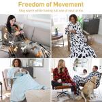 Catalonia Taupe Horse Wearable Blanket with Sleeves and Pocket, Soft Comfy Fleece Snuggy Wrap Throws Blanket Robe for Women and Men