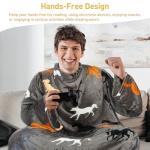 Catalonia Taupe Horse Wearable Blanket with Sleeves and Pocket, Soft Comfy Fleece Snuggy Wrap Throws Blanket Robe for Women and Men