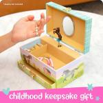 Giggle & Honey Musical Horse Kids Jewelry Box - Girls Jewelry Box with Mirror, Horse Toys for Girls Age 4-6