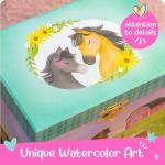 Giggle & Honey Musical Horse Kids Jewelry Box - Girls Jewelry Box with Mirror, Horse Toys for Girls Age 4-6