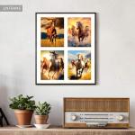 ZHAXFA Wild Horses Posters Modern Animal Picture Canvas Painting Room Decoration,Set of 4 Horse Wall Art Print for Living Room Home Decor(8 x10 Inch Unframed) Horse Wall Decor
