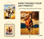 ZHAXFA Wild Horses Posters Modern Animal Picture Canvas Painting Room Decoration,Set of 4 Horse Wall Art Print for Living Room Home Decor(8 x10 Inch Unframed) Horse Wall Decor