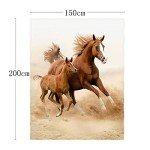 QH 60 x 80 Inch Two Beautiful Horse Pattern Super Soft Throw Blanket for Bed Sofa Lightweight Blanket for All Seasons