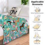 Horse Print Throw Blanket Horses and Flowers Pattern Blanket for Girls Kids Adults Super Warm Soft Cozy Plush Fleece Flannel Blanket for Sofa Couch Bed Birthday Gifts 40"x50" 1