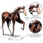 SunBlogs Art Metal Horse Statue Decor, Handmade Strong Modern Horse Sculpture Handicraft, Rustic Metal Statue Decorations Gift for Home Office Desk Figurine (Pearl Brown)