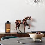 SunBlogs Art Metal Horse Statue Decor, Handmade Strong Modern Horse Sculpture Handicraft, Rustic Metal Statue Decorations Gift for Home Office Desk Figurine (Pearl Brown)