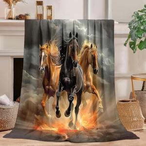 Horse Blanket Horse Throw Blanket Super Soft Plush Flannel Fleece Bedding Gifts for Boys Girls Men Women Lovers Adults Stuff for Couch Sofa Bed Room Decor 40"X50"