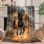 Horse Blanket Horse Throw Blanket Super Soft Plush Flannel Fleece Bedding Gifts for Boys Girls Men Women Lovers Adults Stuff for Couch Sofa Bed Room Decor 40"X50"