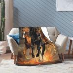 Horse Blanket Horse Throw Blanket Super Soft Plush Flannel Fleece Bedding Gifts for Boys Girls Men Women Lovers Adults Stuff for Couch Sofa Bed Room Decor 40"X50"