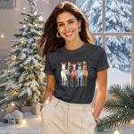 Merry Christmas Horse Shirt Horse Christmas Tops Xmas Lights Tee Tops Grey