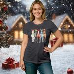 Merry Christmas Horse Shirt Horse Christmas Tops Xmas Lights Tee Tops Grey