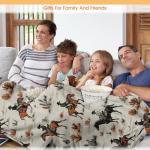 Hohoto Horse Desert Cactus Blanket Rustic Flower Gifts for Women Kids Girls Lady Birthday Christmas Retro Plants Farmhouse Decor Easter Mother's Day Throw Blankets 50"x60"