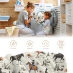 Hohoto Horse Desert Cactus Blanket Rustic Flower Gifts for Women Kids Girls Lady Birthday Christmas Retro Plants Farmhouse Decor Easter Mother's Day Throw Blankets 50"x60"