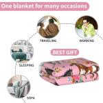 Ciuyxof Cute Horse Blanket Gifts for Girls Women Pink Rose Flowers Western Home Decor Cozy Fleece Throw Blanket for Bed Couch Sofa 60"X 50" (50 x 60 Inch, Horse Flower)