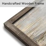 Large Framed Wooden Horse Painting: Hand Painted Heavy Texture Wild Horse Artwork for Bedroom (24x36)