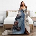 Horse Throw Blanket Gift, Soft Warm Fuzzy Plush Blanket, Smooth Cozy Flannel Blanket for Bed/Couch/Camping (50"x40", Five Horse)