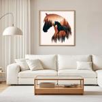 Horses Diamond Art Kits for Adults, 5D Horses Diamond Painting Kits for Beginner, DIY Animal Gem Art Dots for Adults, Perfect for Home Wall Decor 14x14 Inch